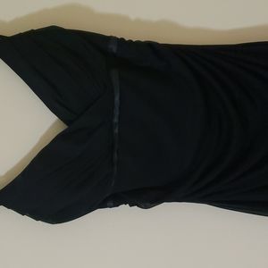 Navy blue chiffon and polyester dress.